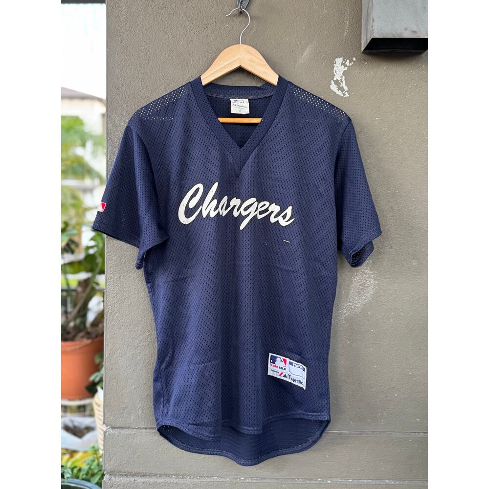 Vintage Chargers #13 Baseball Jersey Navy Blue Team MBL Majestic USA-Made MEDIUM